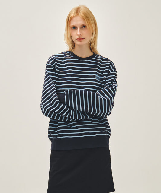 Marithé François Girbaud SMALL CLASSIC LOGO STRIPE SWEATSHIRT navy