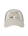AEAE Scheduled for Shipment on 6/2 Web Logo Flower Mesh Cap in White/Beige