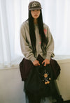 Nice Ghost Club Denim Doodle Shoulder Tote Bag