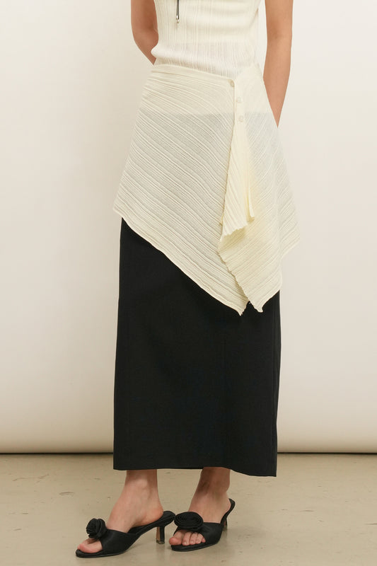 General Idea WOMAN Pleated Knit Wrap Skirt