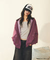 Mahagrid Pigment Stripe Mixed Zip Up Hoodie