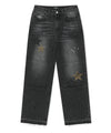 Mahagrid Star Flared Denim Pants [Black]