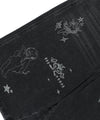 Nice Ghost Club Big Wide Bermuda Doodle Denim Pants