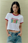 ADLV Woman AC Bear Crop Ringer T-Shirt