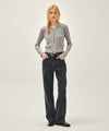 Marithé François Girbaud W V-NECK CROCHET KNIT CARDIGAN heather gray