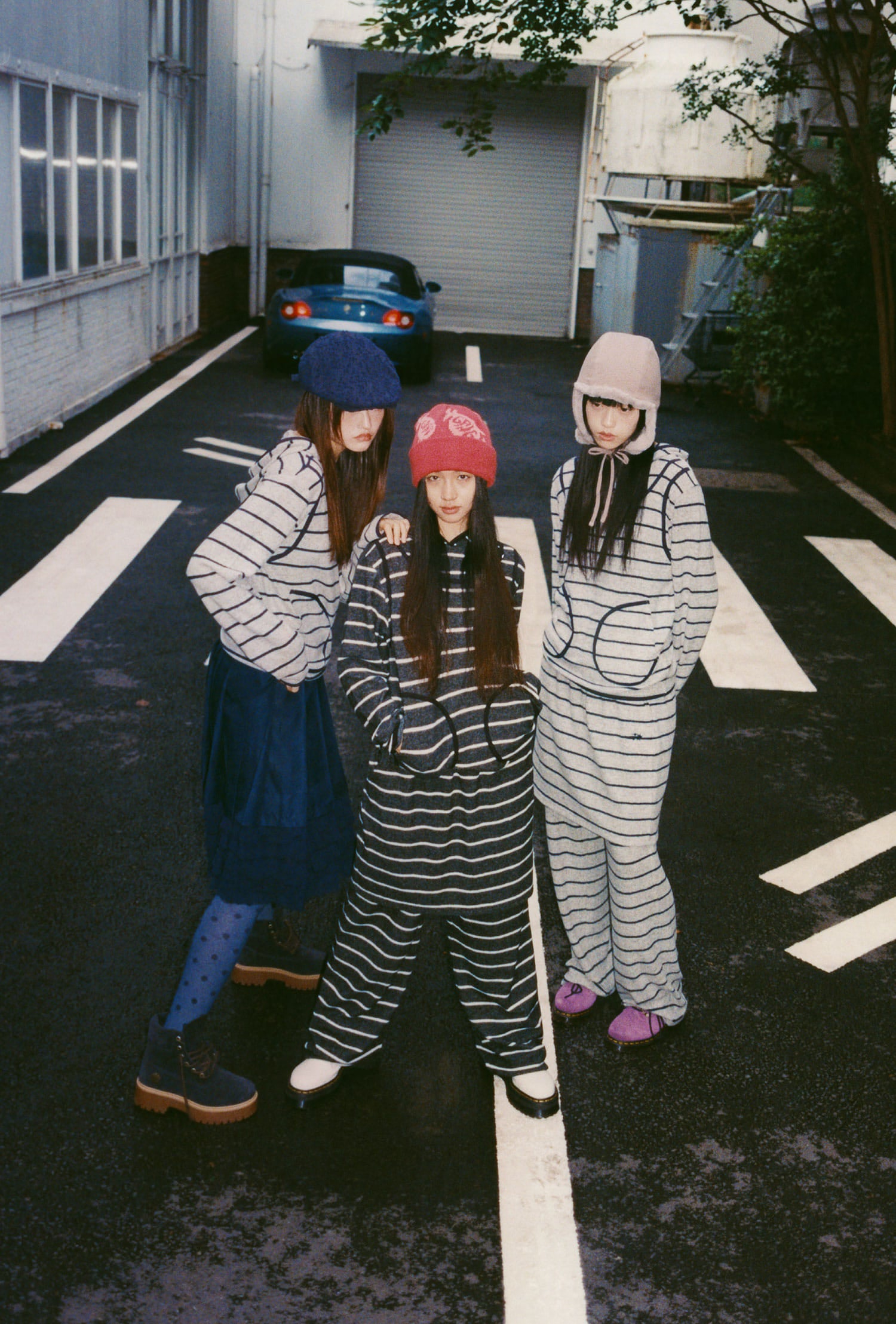 Nice Ghost Club Stripe Layered Skirt Pants