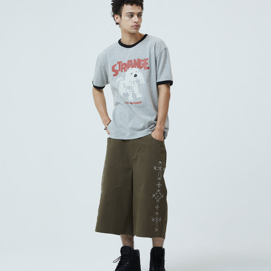 Mahagrid Cross Stud Twill Shorts