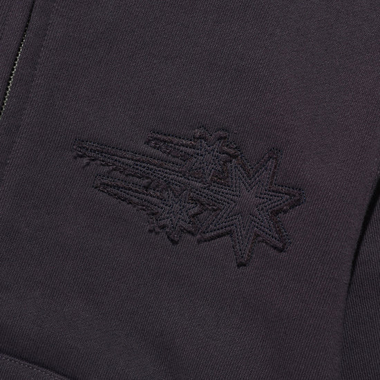 Nice Ghost Club 3 Star Crop Hoodie Zip Up [Purple]