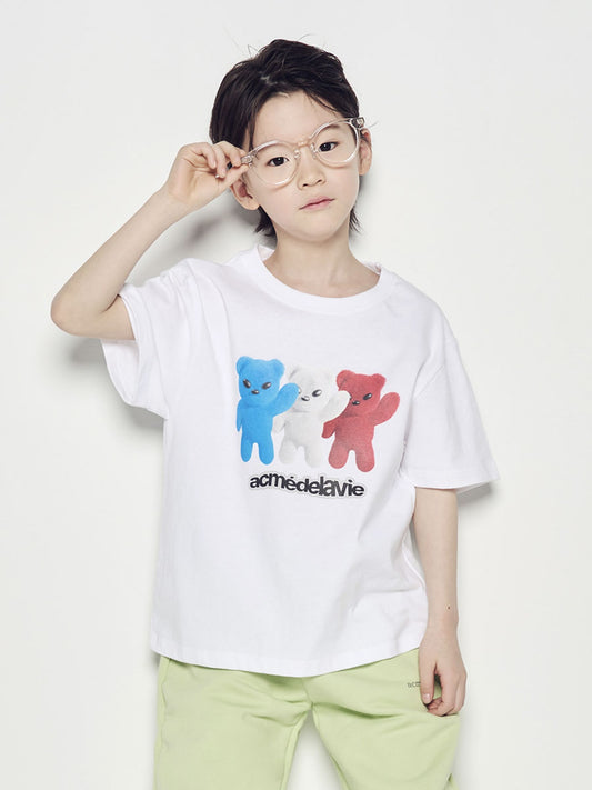ADLV Kids French Alien Bear Short Sleeve T-Shirt