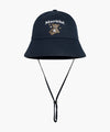 Marithé François Girbaud Kids Bear Embroidery Round Bucket Hat Light Blue