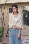 General Idea WOMAN Summer Sheer Layered Blouson Shirt