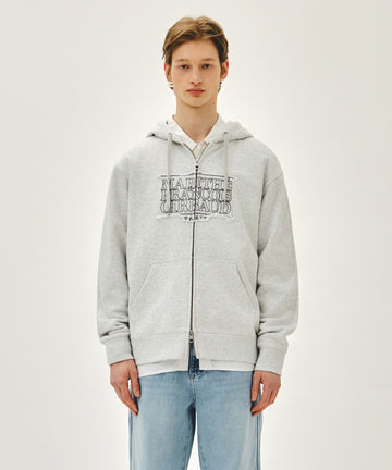 Marithé François Girbaud CLASSIC LOGO APPLIQUE HOODIE ZIPUP light heather gray