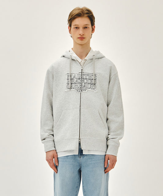 Marithé François Girbaud CLASSIC LOGO APPLIQUE HOODIE ZIPUP light heather gray