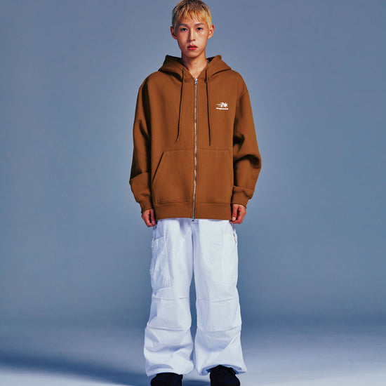 Nice Ghost Club 3STAR HALFTONE SYMBOL ZIP HOODIE [BROWN]