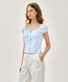 Marithé François Girbaud W CAP SLEEVE RIBBON BLOUSE