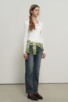 General Idea WOMAN Henry Neck Layered Knit Pullover