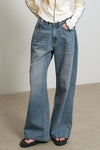 General Idea WOMAN Snap Detail Wide Denim Pants