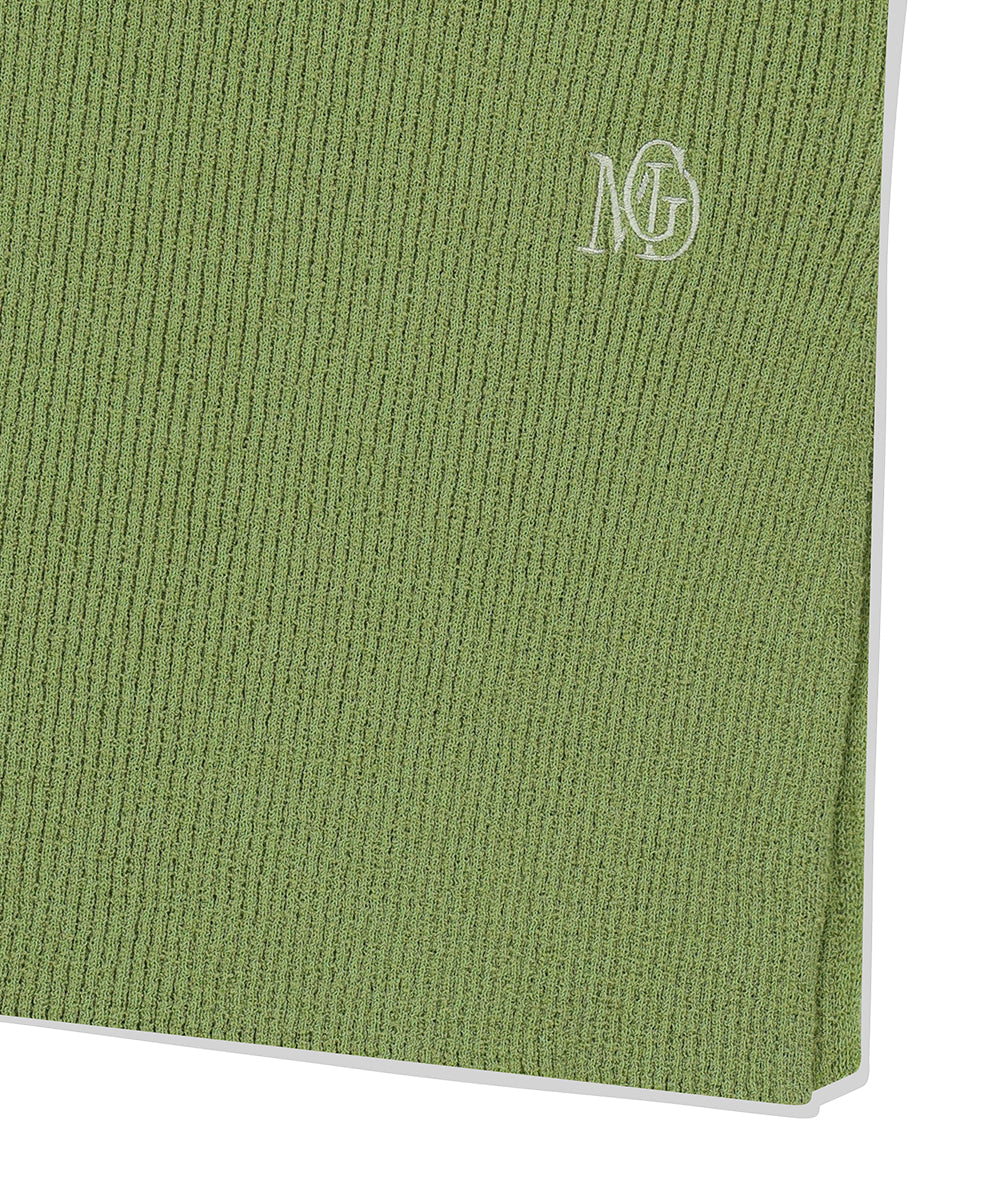 Mahagrid Cut Off Long Sleeve Knit