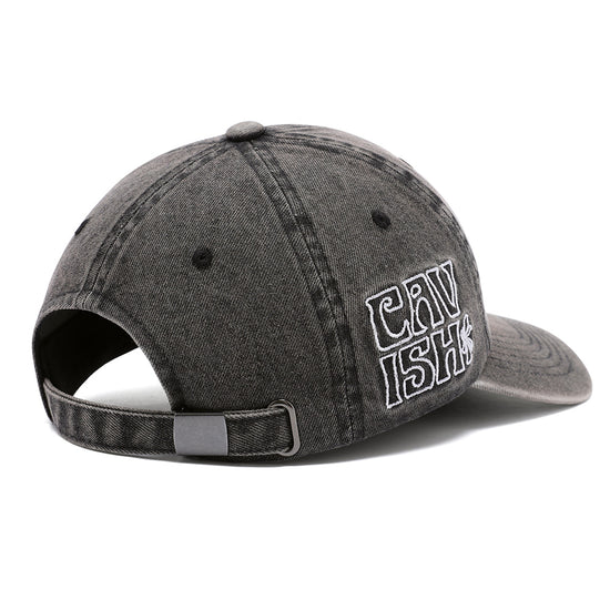 Cavish Washed Denim Embroidered Ball Cap