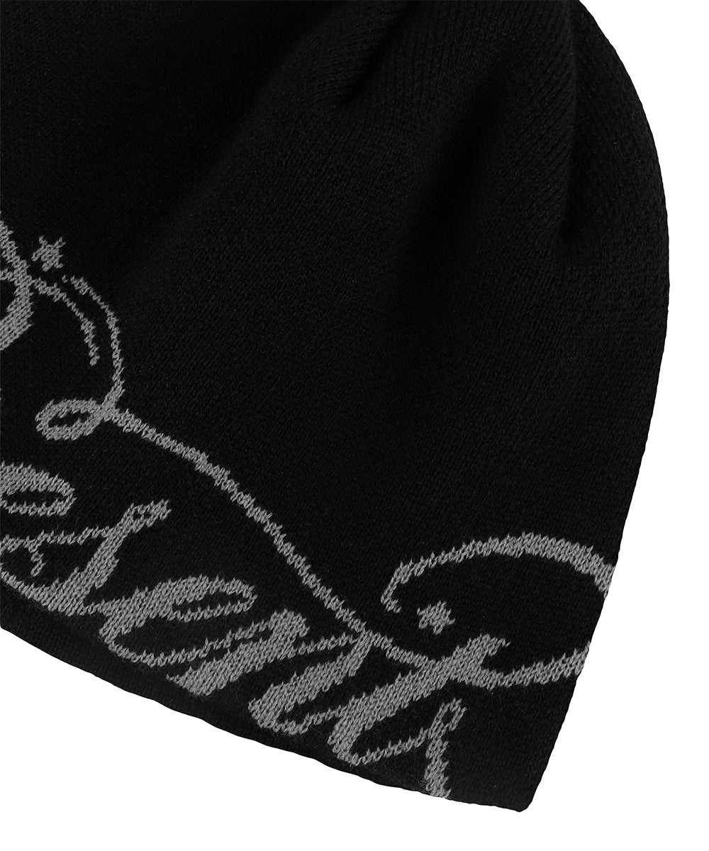 Mahagrid Present Lettering Knit Beanie Black