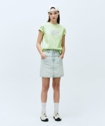 Marithé François Girbaud W Straight Denim Mini Skirt