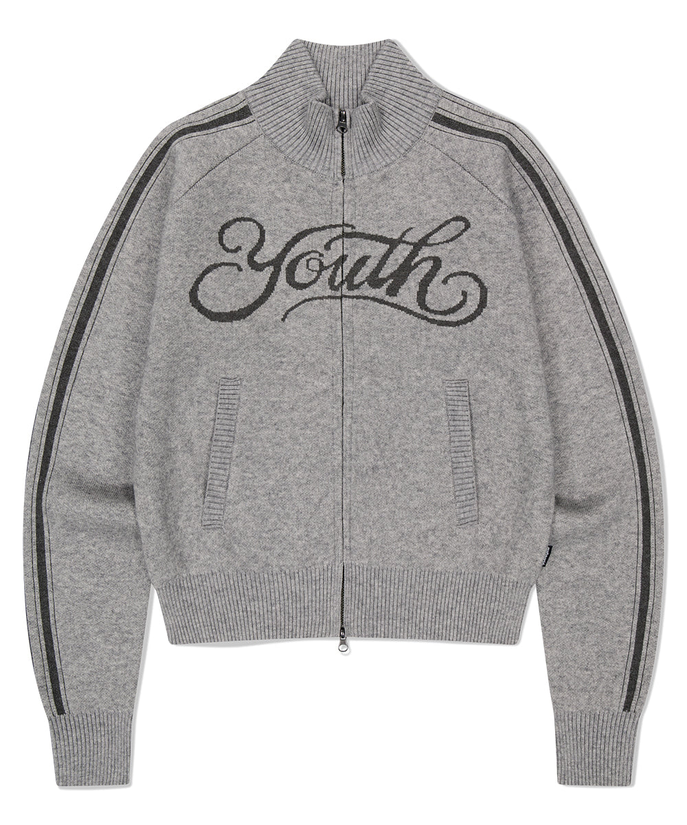 Mahagrid Youth Zip Up Cardigan [Grey]