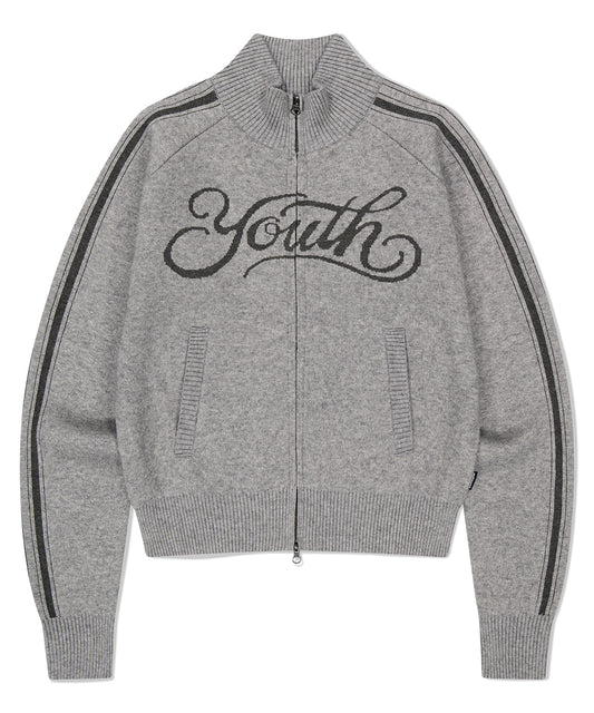 Mahagrid Youth Zip Up Cardigan [Grey]
