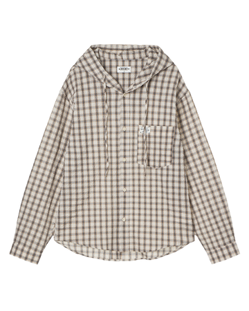 AEAE CHECK HOOD SHIRTS [BEIGE]