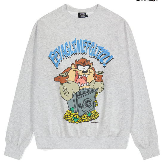 Mahagrid TAZ MONEY BANK SWEATSHIRT [LIGHT GREY]