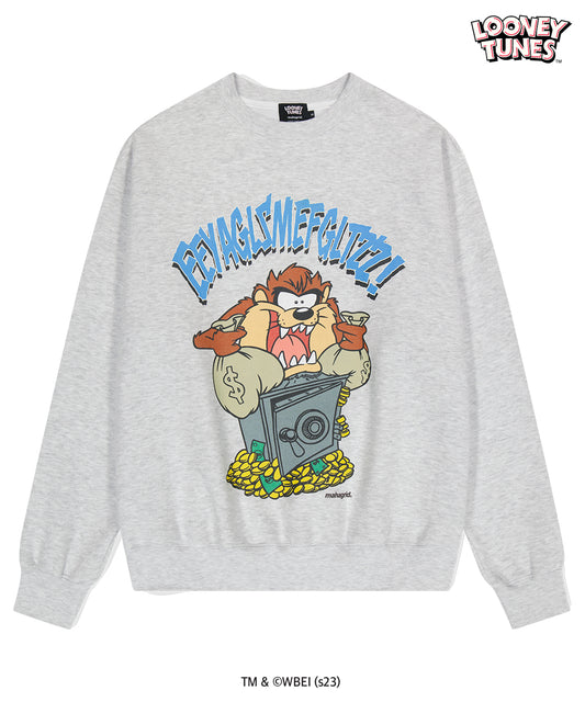 Mahagrid TAZ MONEY BANK SWEATSHIRT [LIGHT GREY]