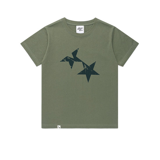 Cavish Women's Twin Star Short Sleeve T-Shirt in Khaki