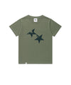 Cavish Women's Twin Star Short Sleeve T-Shirt in Khaki