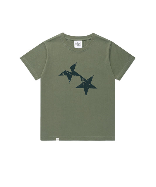 Cavish Women's Twin Star Short Sleeve T-Shirt in Khaki