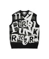 Cavish Funk Record Jacquard Knit Vest