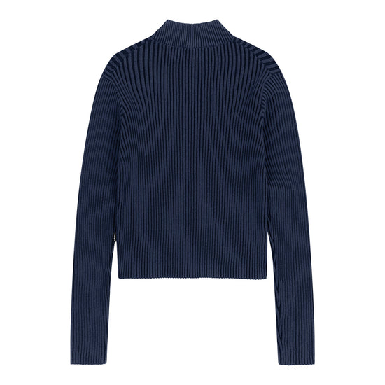 Mahagrid Two Tone Zip Up Cardigan