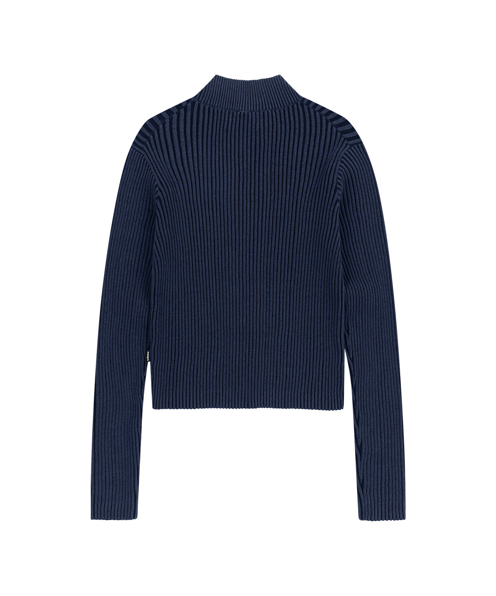 Mahagrid Two Tone Zip Up Cardigan