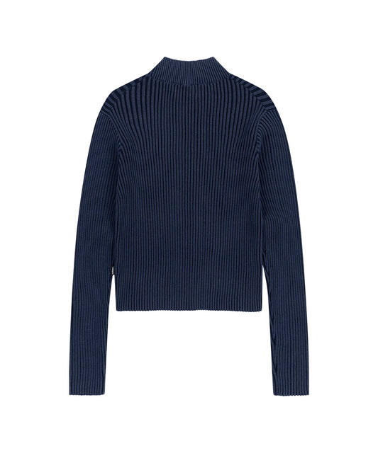 Mahagrid Two Tone Zip Up Cardigan