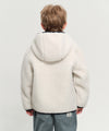 Marithé François Girbaud Kids Classic Logo Fleece Hoodie Zip-Up Ivory