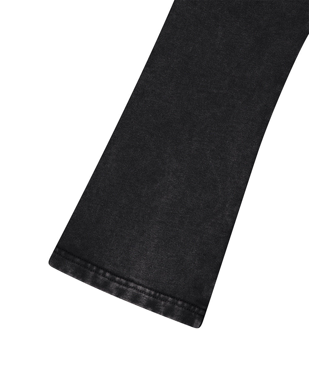 Mahagrid Washed Cut Out Present Off Shoulder Tee in Black