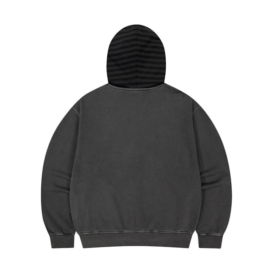 Mahagrid Pigment Stripe Mixed Zip Up Hoodie