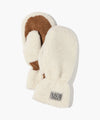 Marithé François Girbaud Classic Logo Fur Mittens Ivory