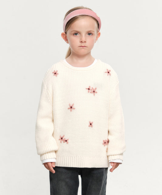 Marithé François Girbaud Kids Flower Knit Pullover