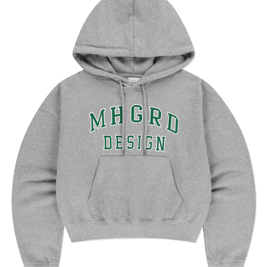 Mahagrid MHGRD APPLIQUE CROP HOODIE [GREY]