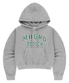Mahagrid MHGRD APPLIQUE CROP HOODIE [GREY]