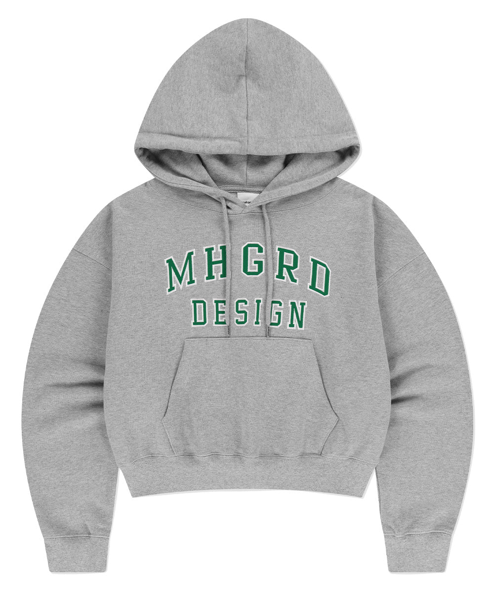 Mahagrid MHGRD APPLIQUE CROP HOODIE [GREY]