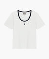 Marithé François Girbaud W DEEP NECK RINGER TEE