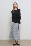 General Idea WOMAN Sheer Bouclé Boat Neck Pullover