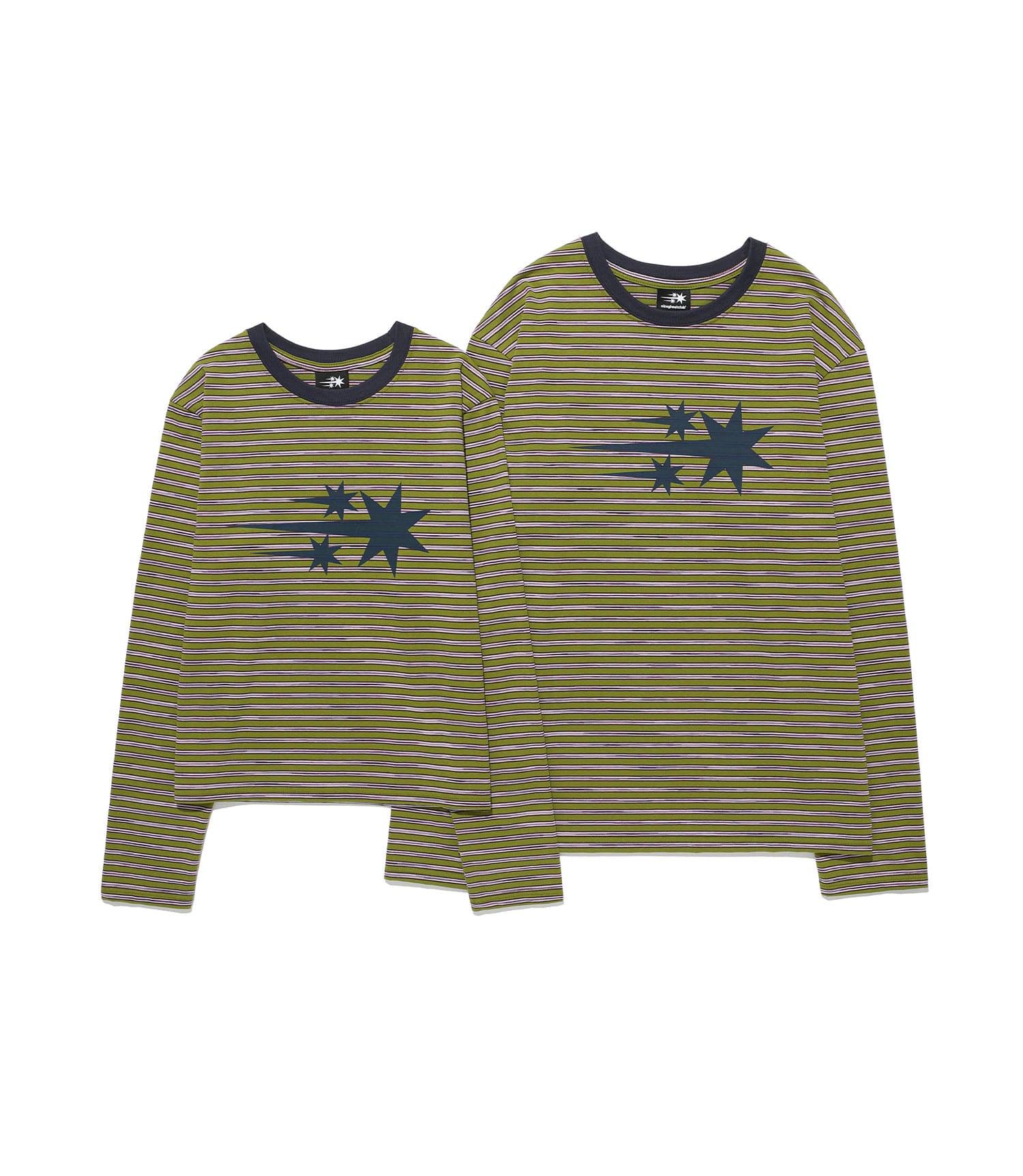 Nice Ghost Club Stripe 3Star Long Sleeve Tee [Green]