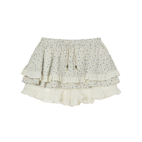AEAE Flower Pattern Skirt Layered Mini Shorts