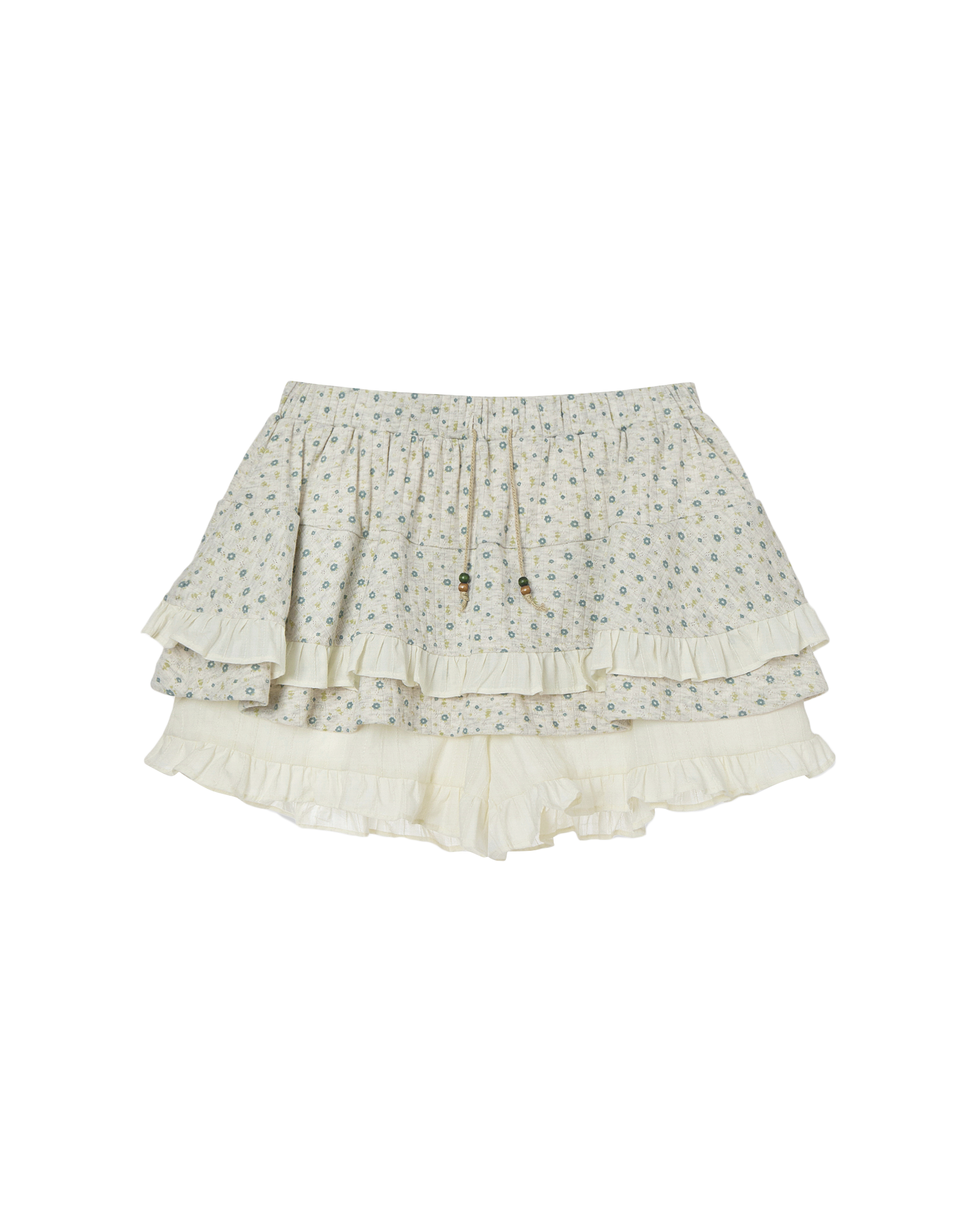 AEAE Flower Pattern Skirt Layered Mini Shorts